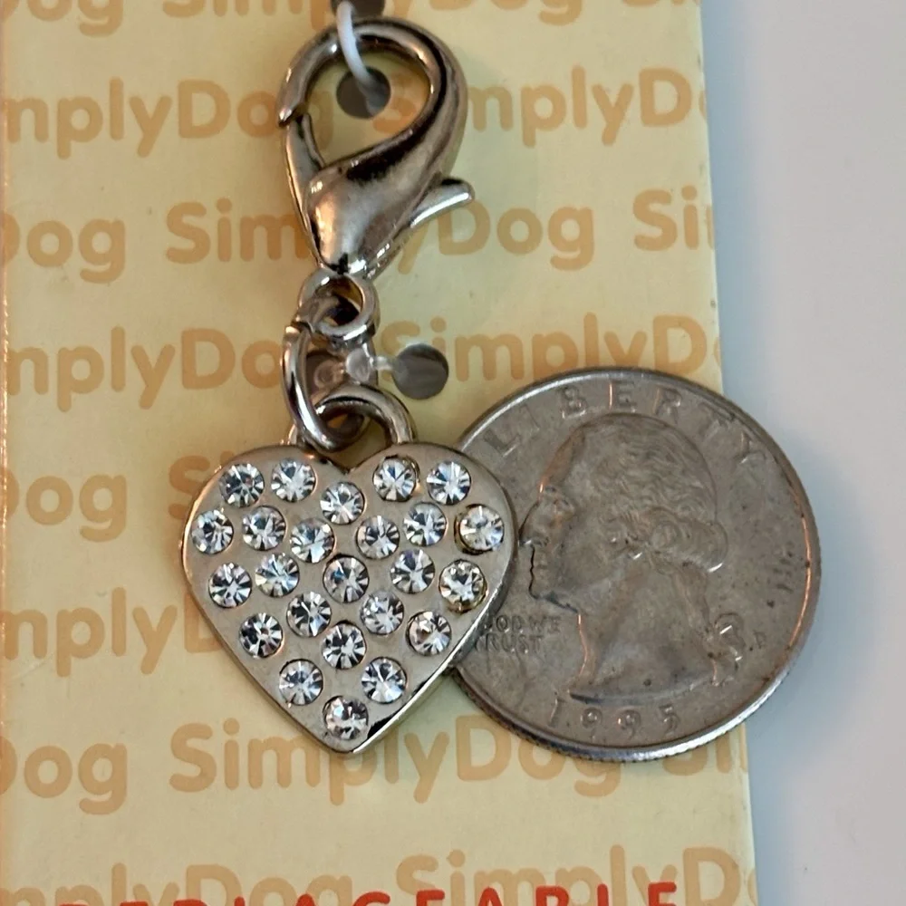 Rhinestone Heart Collar Charm